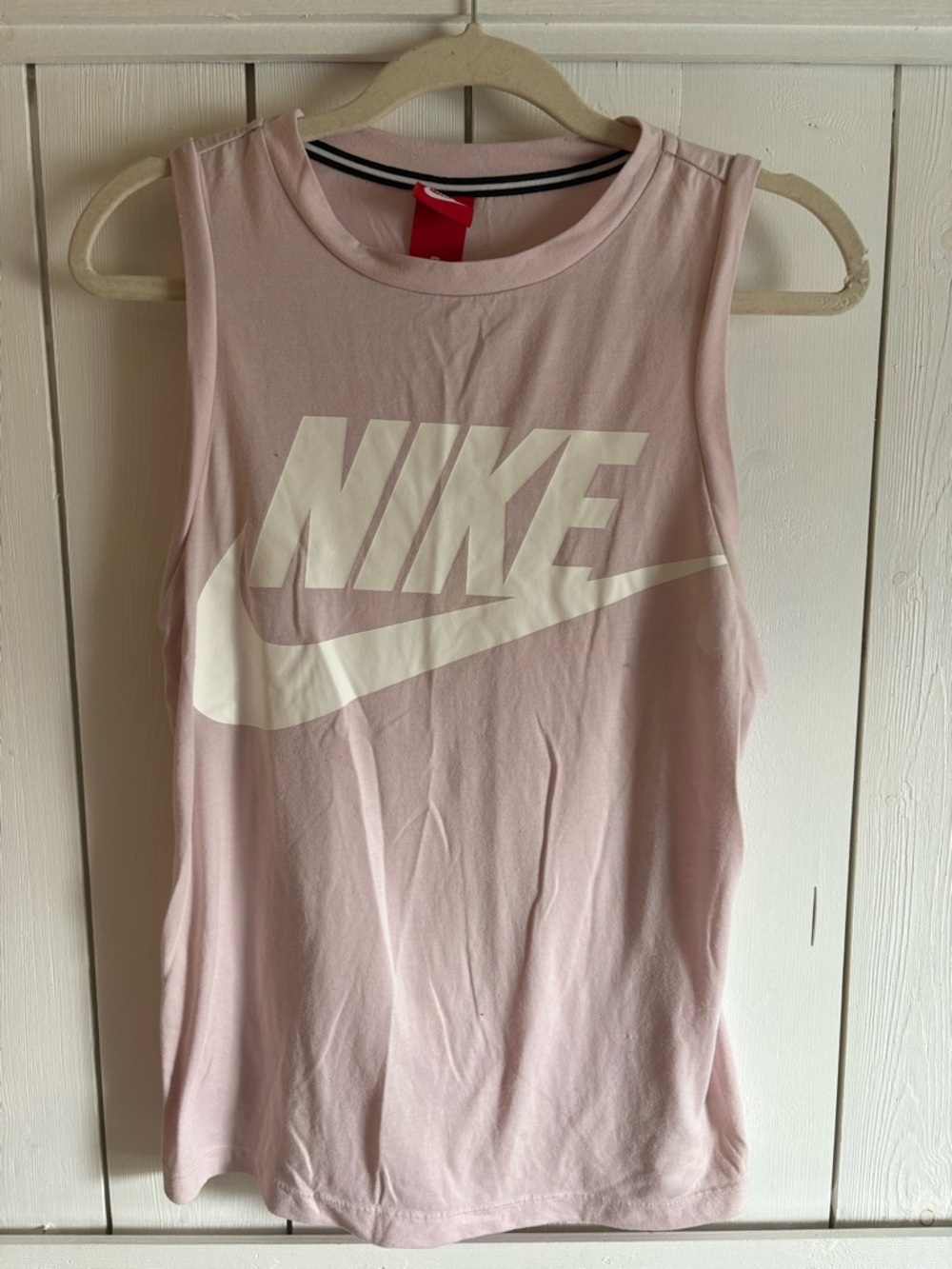Nike Light Pink Tee with Red Logo Tag